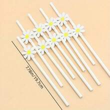 20 piezas de pajitas de papel con margaritas lindas, pajitas para bebidas, fiesta de cumpleaños, decoraciones de fiesta, suministros para fiestas de boda