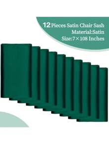 12pcs Elegant Satin Butterfly Chair Sash Bow - Suitable For Weddings, Banquets, Parties, Hotel Events, Home Decor, Multi-Purpose - Multicolor - View 3