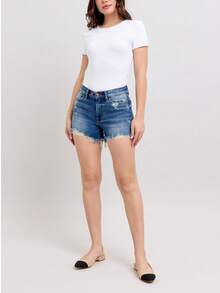 2 Button Destroyed Dad Shorts