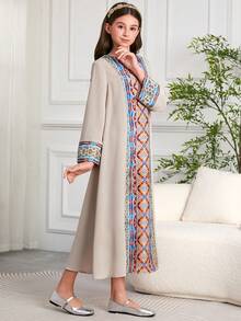 Tween Girls 迪拜印度尼西亚风格印花连衣裙 - 彩色 - 查看 5