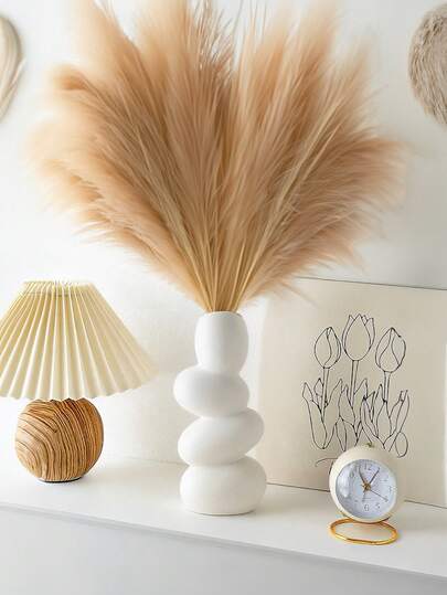 1 pieza Jarrón de flores de plástico premium irrompible, decorativo, moderno, minimalista, de estilo Wabi-Sabi, con acabado mate, ligero y resistente al agua