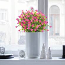 8Pack Eucalyptus Fake Flowers, No Fade, Lifelike, ArtificialPlastic, For Hanging Planters, Outside, Porch, Window Box, WeddingIndoor, Outdoor, Housewarming, Spring, Summer Decoration(No Flower Basket)