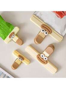 1/2pcs Cute Cartoon Snack Clip, Multifunctional Food Sealer, Moisture-Proof Storage Clip, Suitable For Kitchen, Office, School - Plastic Food Bag Sealer Clip, Household Kitchen Storage Accessories - Multicolor - View 4