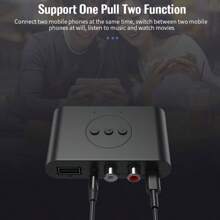KZ Receptor de audio Bluetooth 5.2 con unidad USB, conector RCA, jack AUX de 3.5 mm, adaptador inalámbrico estéreo con micrófono para kit de coche, altavoz y amplificador