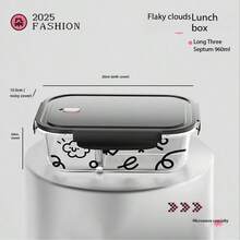 1pc玻璃保鲜盒新款饭盒上班族餐盒微波炉适用碗可爱便当盒Nimi午餐盒