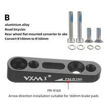 Road Bike Direct Mount Disc Brake Adapter, 140mm Caliper Conversion For 160mm Front & Rear Mount - Black - View 9