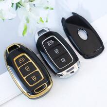 TPU Car Key Fob Cover Case Shell Compatible With Santa Fe, For I30, For IX35, For Encino, For KONA, For Solaris,For Fiesta, For Sonata For Azera, For Grandeur, For Elantra, For Accent - Protective Keyless Entry Remote Holder Dustproof And Anti Fall High-End Fashionable Keybag