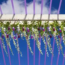 24/12/4/1 pièce Fleurs de glycine artificielles suspendues, guirlande de vigne de glycine artificielle longue à suspendre, chaîne de fleurs en soie, décoration pour la maison, la fête et le mariage - Multicolore - Voir 8