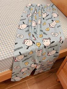 Sanrio Women Cartoon Print Casual Long Pants, Comfortable Loose Fit Pajama Pants, Suitable For All Seasons, Fall
