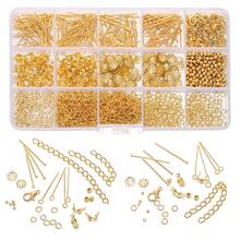 15 - Compartment Gold & Silver Combo Set: Lobster Clasps, Eye Pins, Jump Rings, Bead Caps & Extender Chains For DIY Bracelet Making - Multicolor - View 10