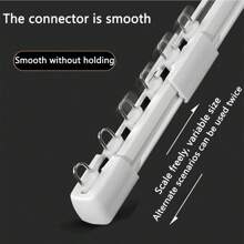 1 Set 23.26-41.54 Inch, 27.56-49.21 Inch Extendable Wall Or Ceiling Mount Curtain Track System, Suitable For Track Curtains, Expandable Ceiling Curtain Rail, Room Divider Rod, Fully Adjustable Sliding Curtain Track (No Assembly Required)