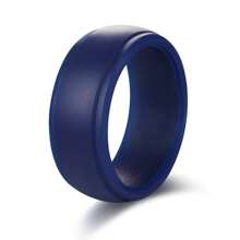 4 Packs Men's Silicone Rings Wedding Band Rubber Ring Fit Size 7-14, Comfortable, Durable & Stylish For Active Lifestyles 8mm Wide 2mm Thick