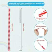 50/100pcs Reusable Plastic Straws, Plastic Straws For Smoothies, Juices, Cocktails, Hot Drinks, 7.5mm Diameter - Colorful Straws For All Occasions,School Supplies