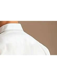 Camisa de vestir de manga larga de color negro sólido y uso versátil para hombre, casual de negocios