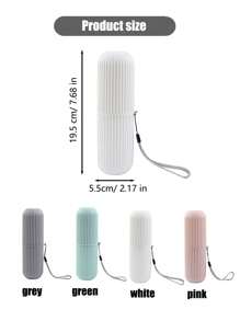 1 pièce Nouvelle boîte de rangement créative en plastique portable pour brosse à dents et dentifrice, organisateur de voyage multifonctionnel, support de trousse de toilette pour le voyage, peut également ranger des ustensiles, une tasse de toilette rayée, convient pour le voyage, les vacances, le voyage d'affaires, le camping, la gym, le yacht, les essentiels de vacances, les accessoires de voyage, les sacs de voyage, les fournitures scolaires de rentrée