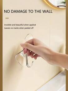 3PCS Heart-Shaped Large Heavy-Duty Adhesive Hooks, No-Drill Clear Plastic Suction Cups, Thickened Heart-Shaped Wall Mounts For Kitchen & Bathroom Storage, Wall Mounted Storage Organizer, Easy Install, Casual Style, Utility Hooks, Reusable For Towels, Clothes & Keys - Easy Install