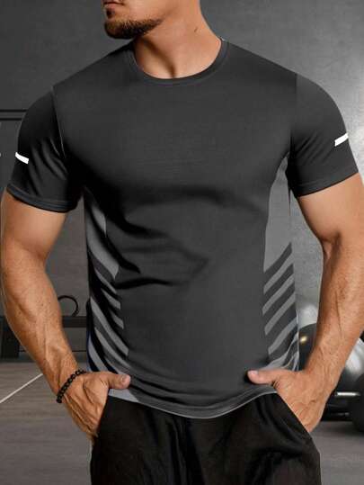 Men's Summer Ice Silk Breathable Quick-Dry T-Shirt, Casual Versatile Lightweight Short Sleeve, Comfortable Sports Outdoor Top