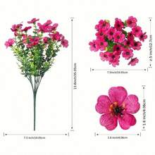 Artificial Flower (12/24pcs/Set), UV Resistant Colorful Fake Flower, Decorative Bouquet For Home Decor Garden Party Wedding Decor - Nhiều màu - Xem 3
