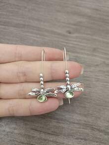 1 cặp bông tai móc dài thiết kế chuồn chuồn cổ điển Bohemian, thích hợp cho trang sức hàng ngày, tiệc tùng, du lịch - Bạc - Xem 14