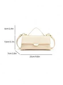 2025 Fashionable Personalized Contrast Color Shoulder Diagonal Crossbody Handbag, Versatile Women Small Square Bag - Beige - View 8