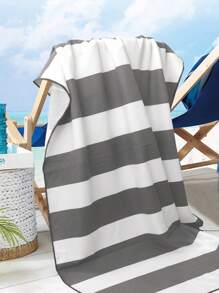 1 Pc Extra Large Size Multi-Size Blue, Navy, Pink, Light Gray Watercolor Stripe Super Soft Absorbent Microfiber Beach, Swimming, Pool, Gym Towel Summer Travel,Vacation Holiday Bathroom Decor Beach Essentials