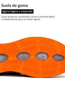 Trendy versátil de los hombres de malla transpirable zapatillas de deporte casual, al aire libre antideslizante resistente al desgaste de fondo grueso zapatos de los hombres de tenis, diseño de la letra de moda de cabeza redonda con cordones zapatos para correr - Blanco - Ver 8