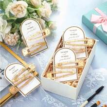 10 件/5 张卡直发夹，银色伴娘无卷曲发夹，闪亮伴娘发夹，造型定型夹，适合毕业季、伴娘礼物、求婚盒、化妆造型 - 彩色 - 查看 3