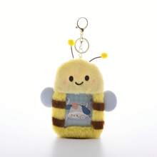 1pc Super Cute Furry Transparent Cartoon Card Holder, Ins Style Cartoon Plush Card Holder, Three Inch Photo Star Card Display Pendant, Multifunctional Id Card, Work Card, Student Card, Teacher Card, Medical Chest Card Available School Supplies,Back To School