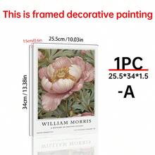 1 件 William Morris 海报、粉色花卉印刷品、复古花卉印刷品、展览海报、植物印刷品、花卉艺术品、William Morris 礼品、灵感现代帆布艺术印刷品 - 适用于客厅和卧室的无框墙壁装饰 - 彩色 - 查看 13