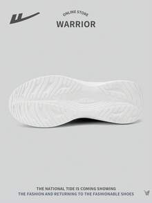 WARRIOR 1 Pair Men's Sporty Lace-Up Sneakers, High Quality Durable Lightweight Shock Absorbing Non-Slip Soft Sole Breathable Outdoor Casual Low-Top Colorblock Shoes - Black - View 5