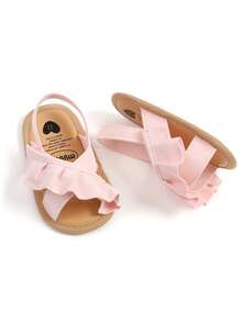 Sandalias de flores con suela suave para bebés/niños pequeños, adecuadas para recién nacidos, pre-caminantes, zapatos de cuna - Rosa - Ver 7