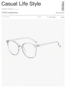 1 par de gafas de mujer de acrílico con montura redonda de bloques de color, ligeras y de moda, adecuadas para lectura diaria y transporte - Multicolor - Ver 5