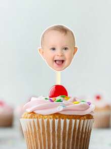 3-48Pcs Custom Face Cupcake Toppers, Personalized Birthday Party Cupcake Toppers, Customized Photo Party Decoration For Wedding, Donut Cake Muffin Topper, Party Supplies, Party Decor, Birthday Gift, Valentine's Day Gift,Multi-Functional,Ornamental,Letter,Stylish,Modern,Colorful,Cute,Adorable,Casual,Custom,Personalised,Unique,Customized,Baby Gifts,Ideal Gifts For Him,Ideal Gifts For Her,Son,Daughter Back To School
