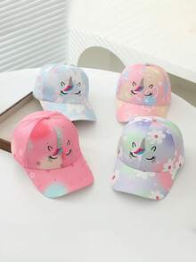 1pc Children's Baseball Cap, Cartoon Unicorn Design, Outdoor Sun Protection Hat, Suitable For Daily Wear, Spring/Summer - 1PC - View 2