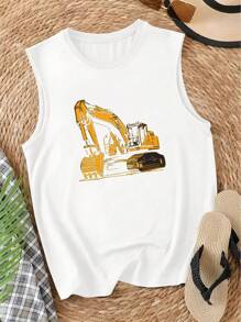Treads Yellow Excavator Women's Vest