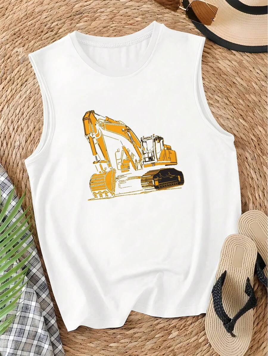 Treads Yellow Excavator Women's Vest