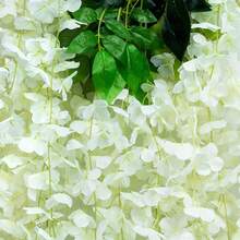 24/12/4/1 pièce Fleurs de glycine artificielles suspendues, guirlande de vigne de glycine artificielle longue à suspendre, chaîne de fleurs en soie, décoration pour la maison, la fête et le mariage - Multicolore - Voir 10