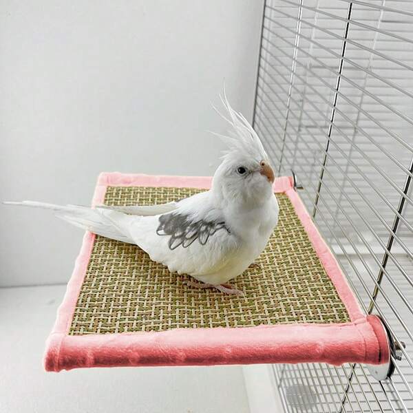 1pc Single/Double Layer Hanging Parrot Hammock Cooling Mat Perch Stand, Suitable For Bird Cages, Summer