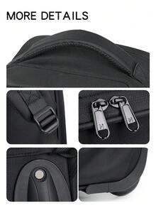 Multi-Functional Rolling Backpack, Large Capacity Wheeled Travel Backpack, School & College Bag With Swivel Wheels, Weekend Overnight Bag - Black - View 8