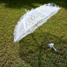 Elegant White Lace Parasol, Romantic Bridal Umbrella, Perfect For Weddings, Parties, Bridal Showers, Birthdays, Bachelorette Parties, Photography Props, Romantic Style - Multicolor - View 2