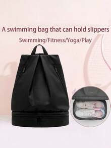 1pc Boys And Girls School Backpack Large Capacity Sports Backpack With Shoe Compartment Fashion Solid Color Casual Backpack Suitable For Outdoor/Outing/Travel/Hiking/Stadium/Sports/University And Daily Commuting Use - Multicolor - View 14