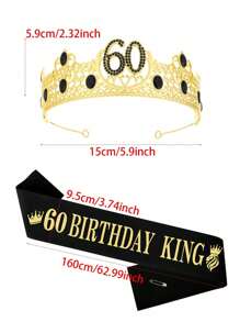 40th 50th 60th Birthday Gifts For Men, 50th Birthday Decorations For Men, Party Decor Supplies Including King Crown & Sash