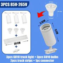 （套装）3个/4个/6个LED吸顶灯 GU10吊灯，可更换灯泡 110V-220V轨道灯，嵌入式射灯，适用于家居装饰卧室吊灯壁灯 - GU10軌道燈(可更換燈泡) - 查看 32