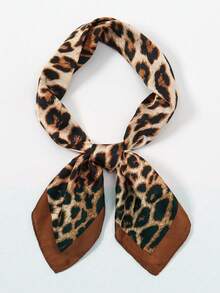 1 pieza Pañuelo de cabeza con estampado de leopardo, adecuado para uso diario - Multicolor - Ver 3