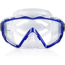 Adult Pano 3 Scuba Diving Mask, Tempered Glass Snorkel Mask Anti-Fog Swim Mask No Leakage Swim Goggles With Nose Cover Snorkeling Gear For Snorkeling, Freediving, Swimming - Clear Blue - View 2