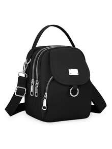 Women's Fashion Oxford Cloth Crossbody Bag, Solid Color Casual Shoulder Messenger Bag, Zipper Closure, Polyester Lining, Versatile Daily Accessory, Underarm Bag, Backpack, Large Capacity - Multicolor - View 15