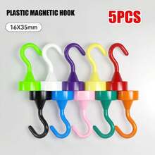 1 Set de ganchos magnéticos coloridos y sin daños, con carcasa de plástico y imán fuerte, sin instalación requerida, sin desorden, adecuados para refrigerador, estantería, puerta