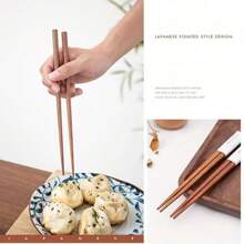 1PC/3PCS/Set Of Natural Wooden Chopsticks, High-End Non Slip Pointed Solid Wood Chopsticks, Chinese Tableware, Home Gifts, Reusable Kitchenware, Wooden Chopsticks, Essential For Kitchen And Parties,School Supplies