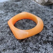 复古超大不对称棕色亚克力树脂粗手镯,女士手镯,哥特几何吊坠手镯,情侣首饰礼物 - 彩色 - 查看 22