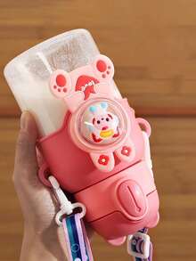 1 个 21 盎司可爱卡通水瓶，带盖和吸管 - 便携式防漏运动杯，适合儿童和成人 - PC 材质 - 有趣的宇航员和动物设计 - 非常适合旅行、露营、家庭、学校或礼物、婚礼装饰、圣诞装饰、生日装饰、生日礼物、圣诞餐桌装饰、圣诞节、圣诞装饰、圣诞礼物